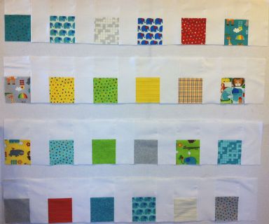 Rows of Charm Pack Blocks