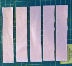 Cut 5 strips 2 1/4 Inches Wide