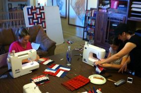 Piecing Wounded Warrior Blocks