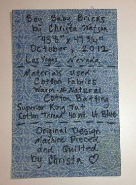 Quilt Label