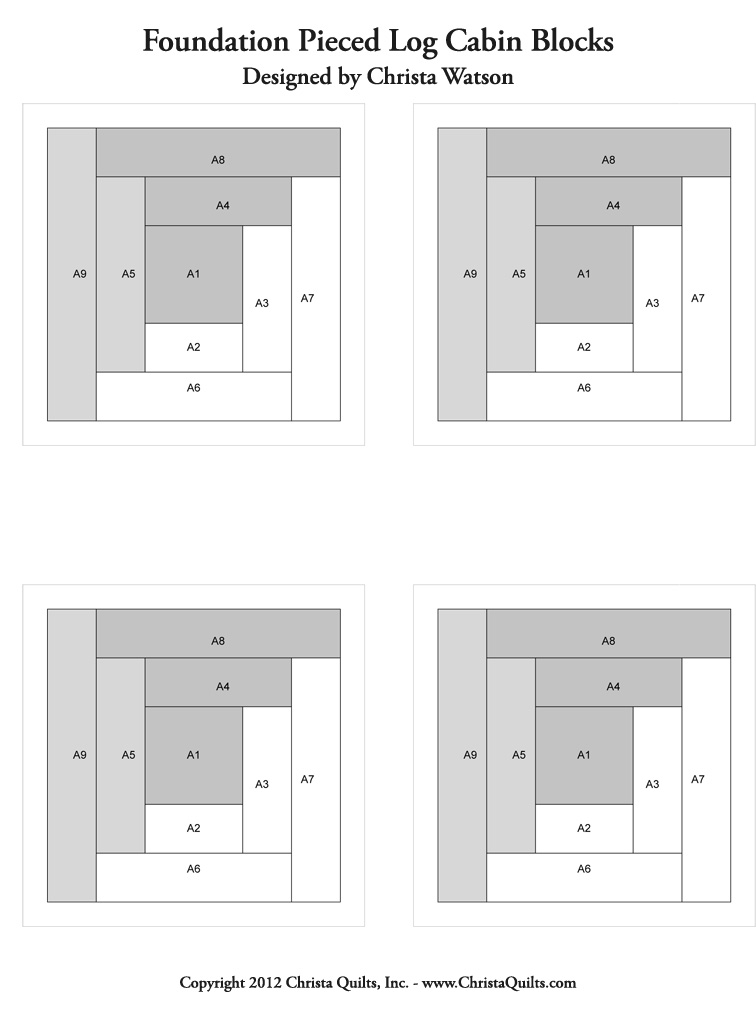 Paper Pieced Log Cabin Blocks