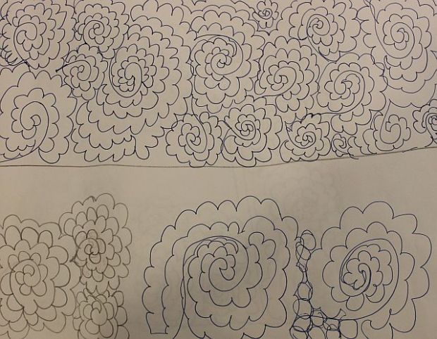 Practice Drawing for free motion quilting