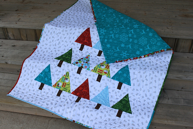 Modern Trees Quilt Finish