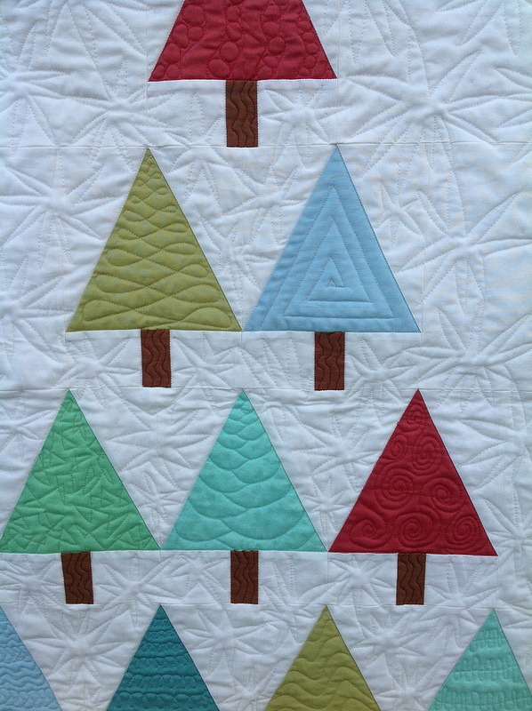 Modern Trees Quilting Detail