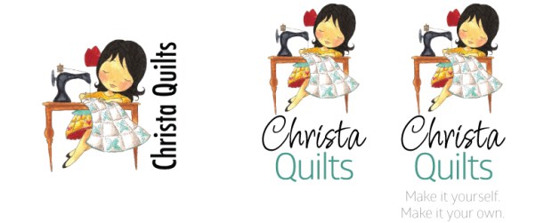 Before (left) and after of Christa's logo.