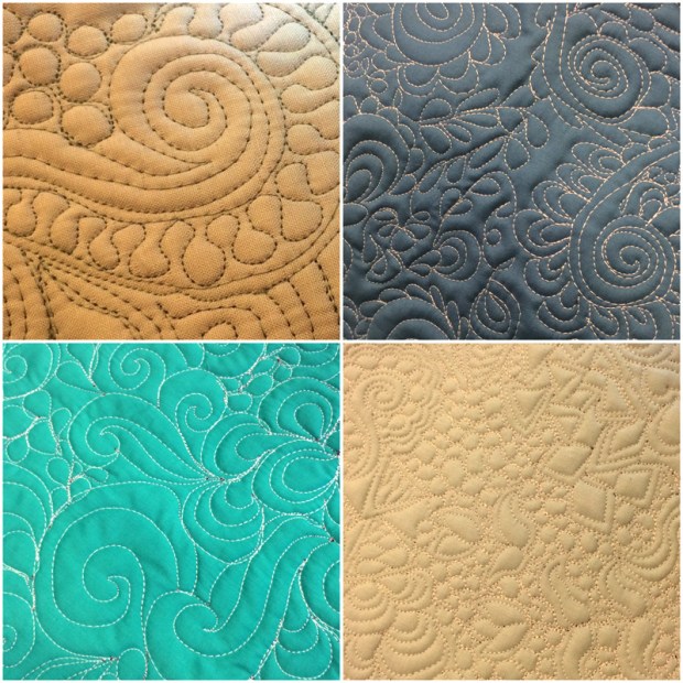 Student work from Christa Watson machine quilting class at QuiltCon