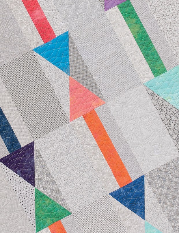 Detail quilting of Arrows Quilt - design is called Arrowheads from Piece and Quilt with Precuts