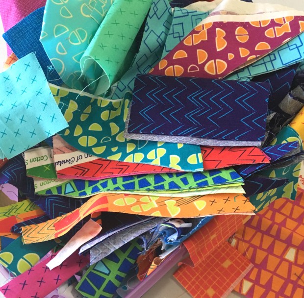 Modern Marks fabric scraps