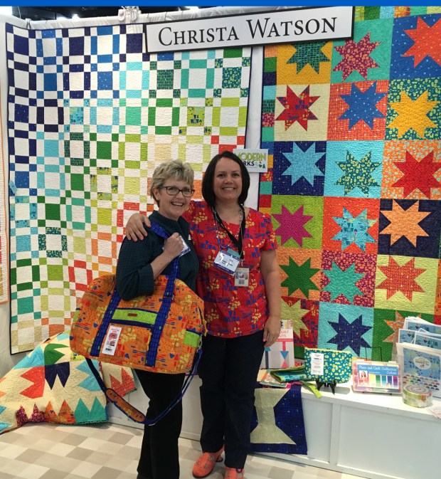 Annie Unrein and Christa Watson at Fall Quilt Market 2017