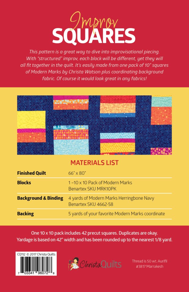 Improv Squares back cover