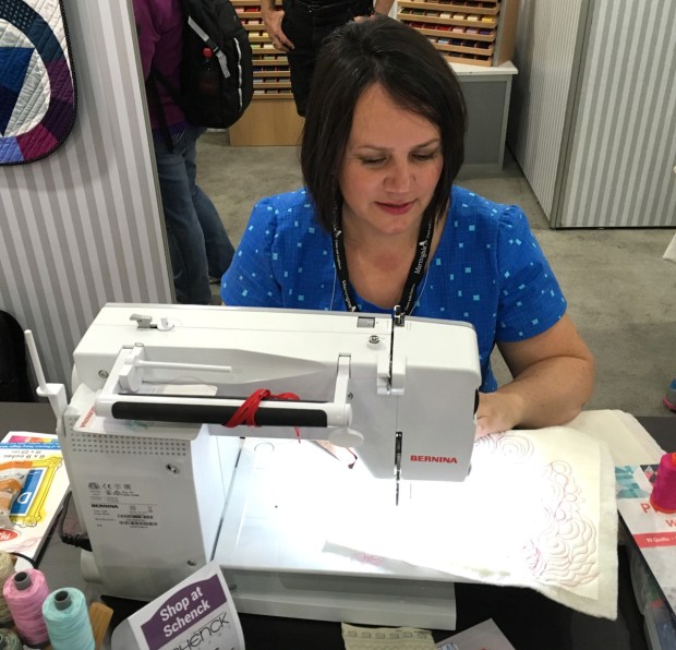 Machine Quilting Demo in the Aurifil Booth