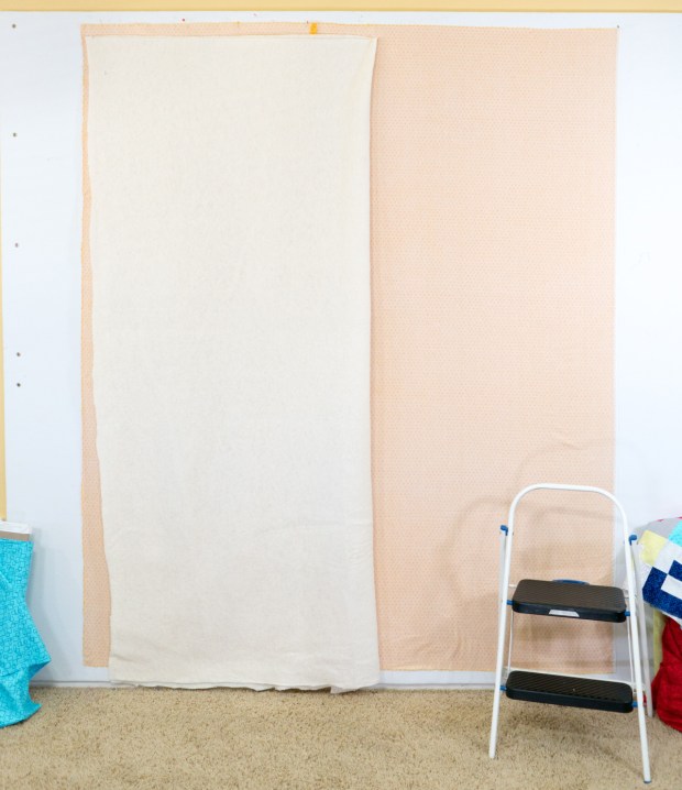 Wall basting - adding the batting