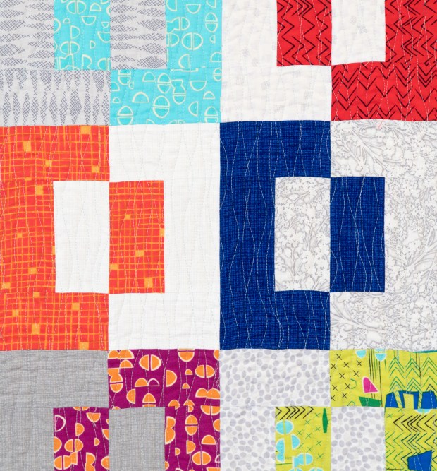 Modern Puzzle Quilting Detail