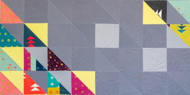 Machine Quilting on HST Remix