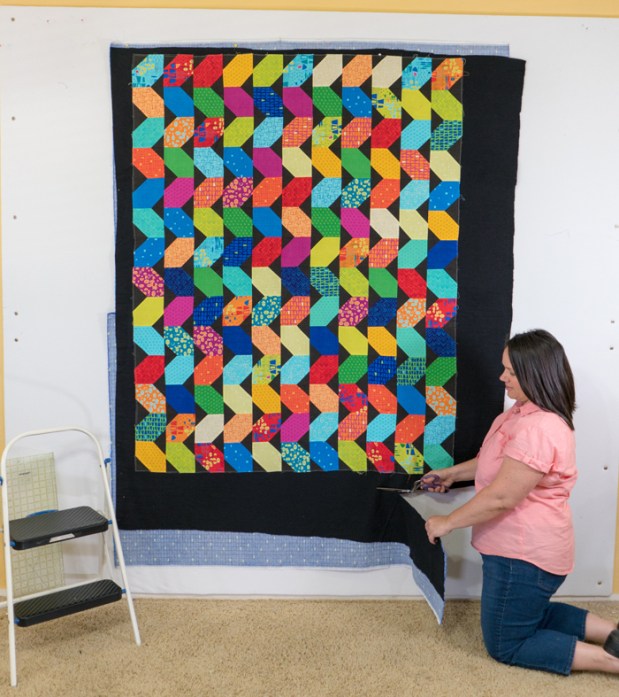 Spray basting a quilt by Christa Quilts