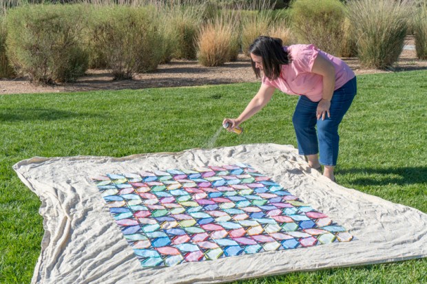 Spray basting a quilt by Christa Quilts