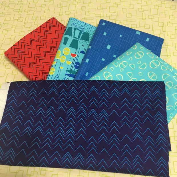 Modern Marks Fabric Red Blue