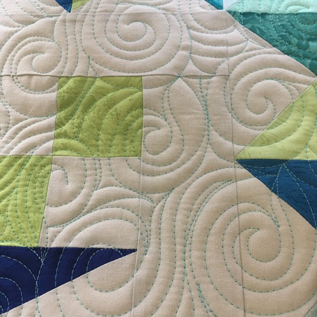 Machine Quilting Elongated Swirls