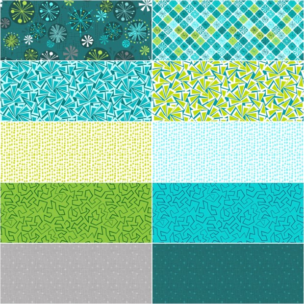 Fandangle Fabric by Christa Watson Cool Colorway