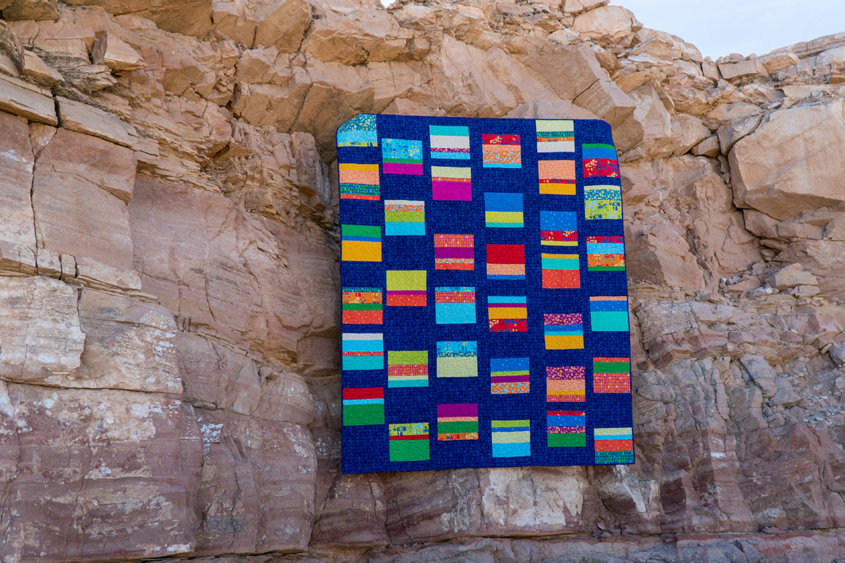 Improv Squares Finish with Machine Quilting Details – Christa Quilts