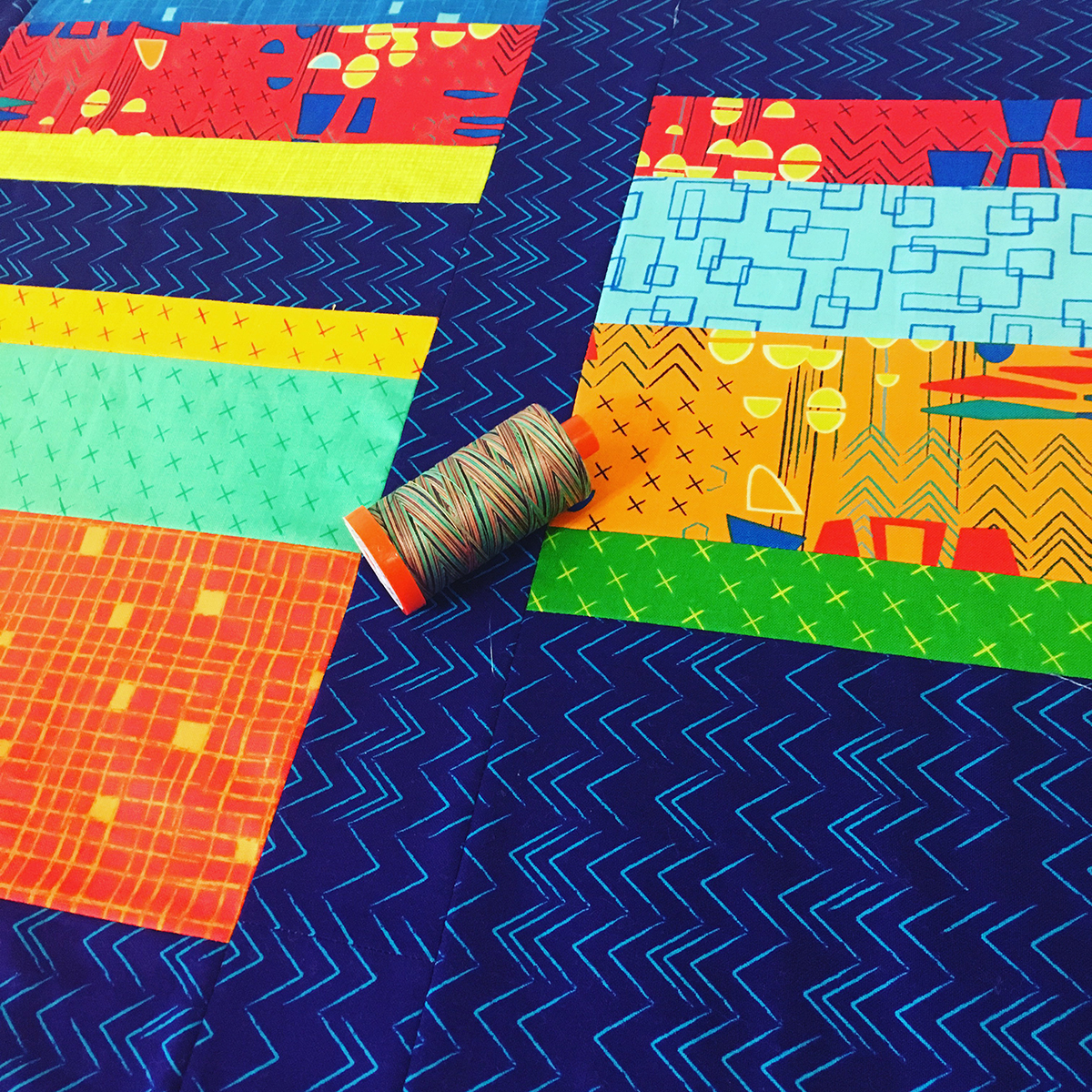 Improv Squares Finish with Machine Quilting Details – Christa Quilts