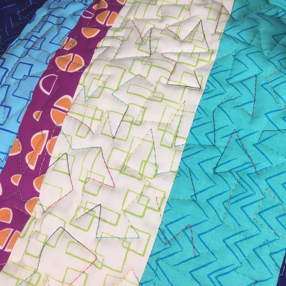 Improv Squares Finish with Machine Quilting Details – Christa Quilts