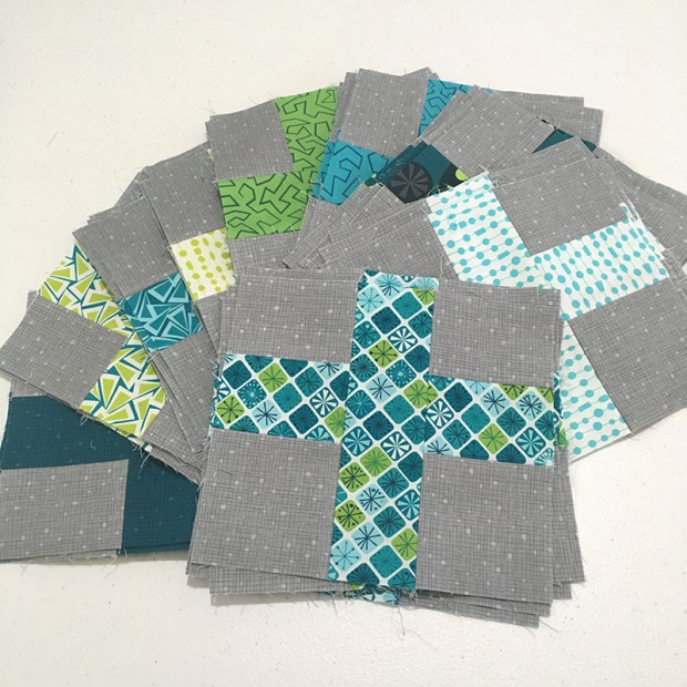 Surplus Strips Blocks Fandangle Fabric cool colorway