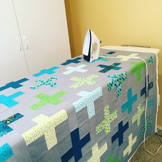 Pressing the Quilt After Basting