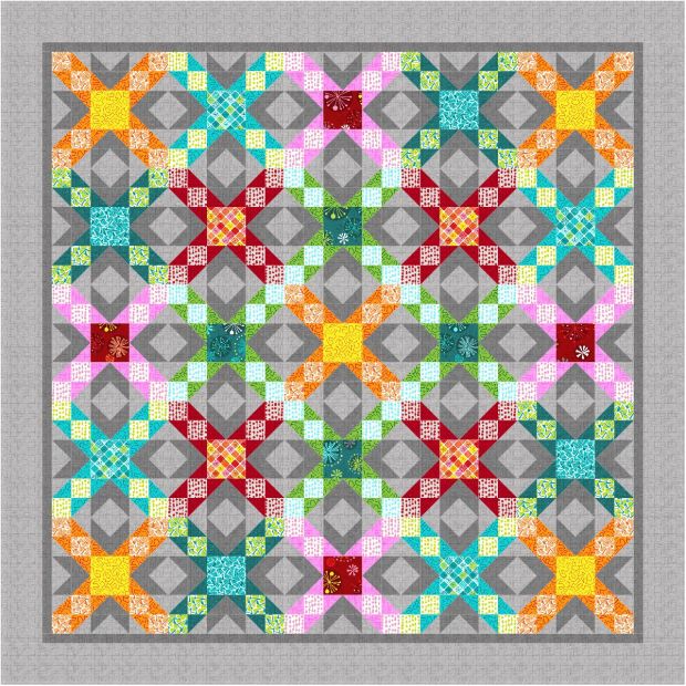 Sparkling Stars Quilt Design