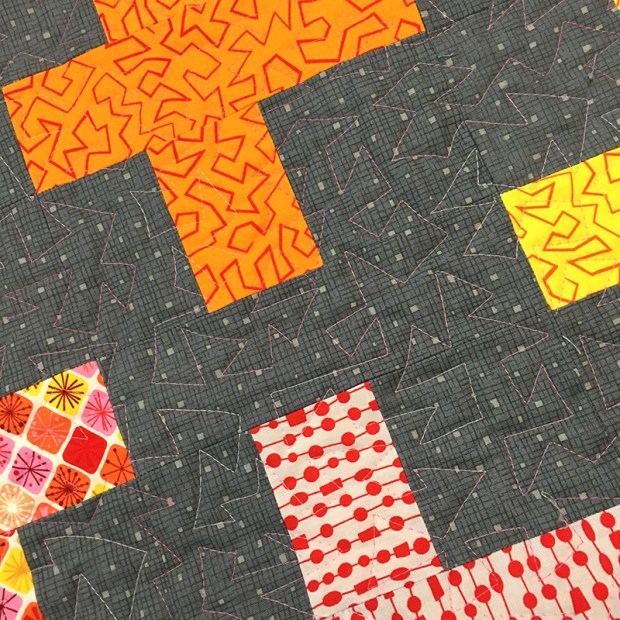 Free Motion quilting jagged stipple