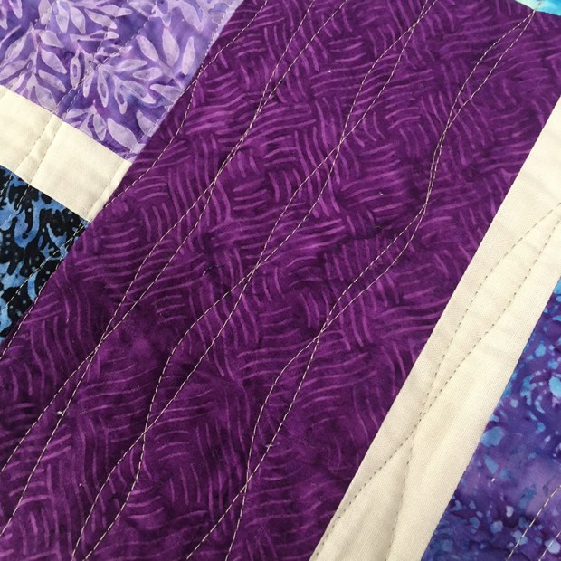 walking foot quilting detail on stepping stones