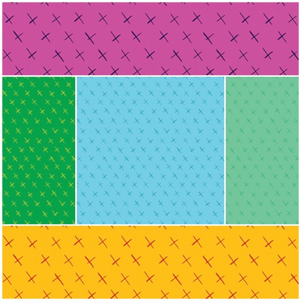 Modern Marks Fabric Crossmarks Print by Christa Watson