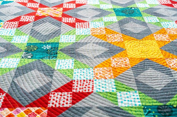 Spiral quilting detail