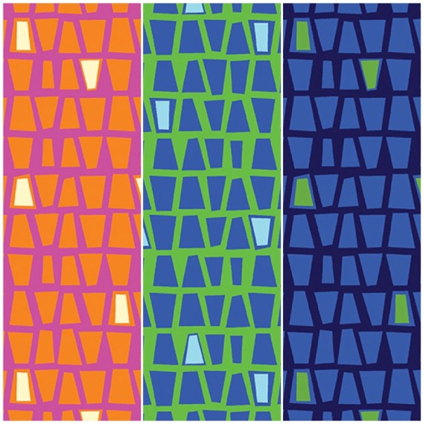 Modern Marks Fabric Quirky Triangles Print by Christa Watson