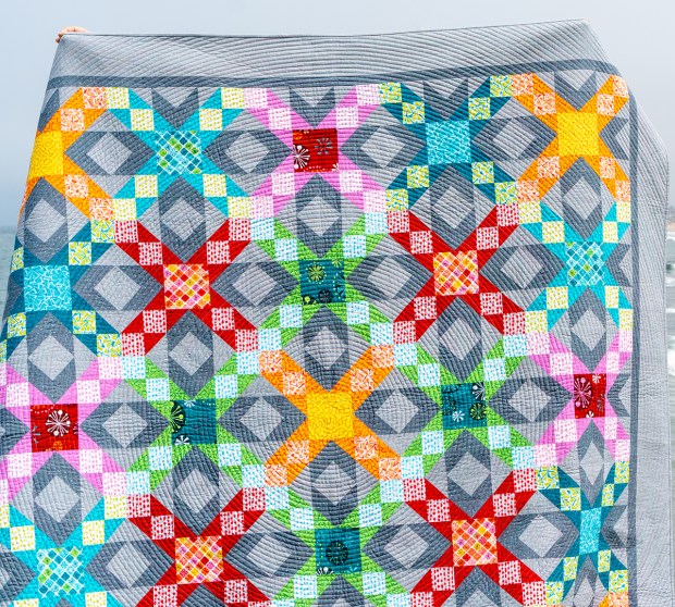 Spiral Quilting on Sparkling Stars