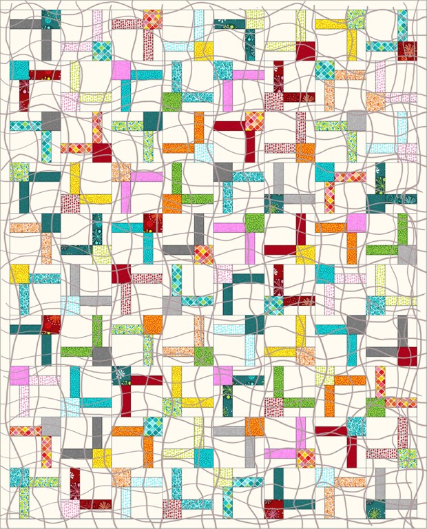 Wavy Grid quilting plan.