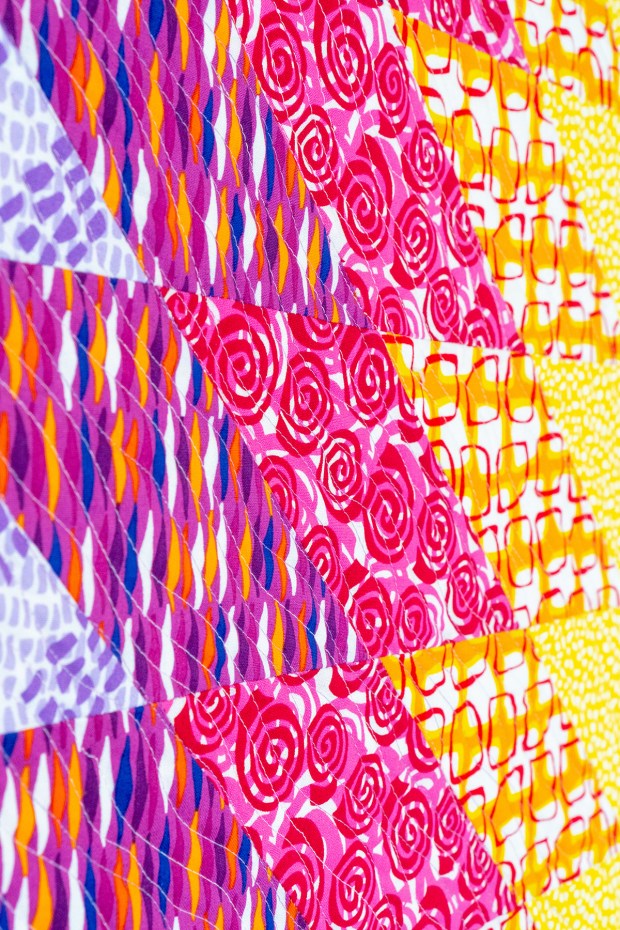 Wavy Line quitlign on Geese in the Garen