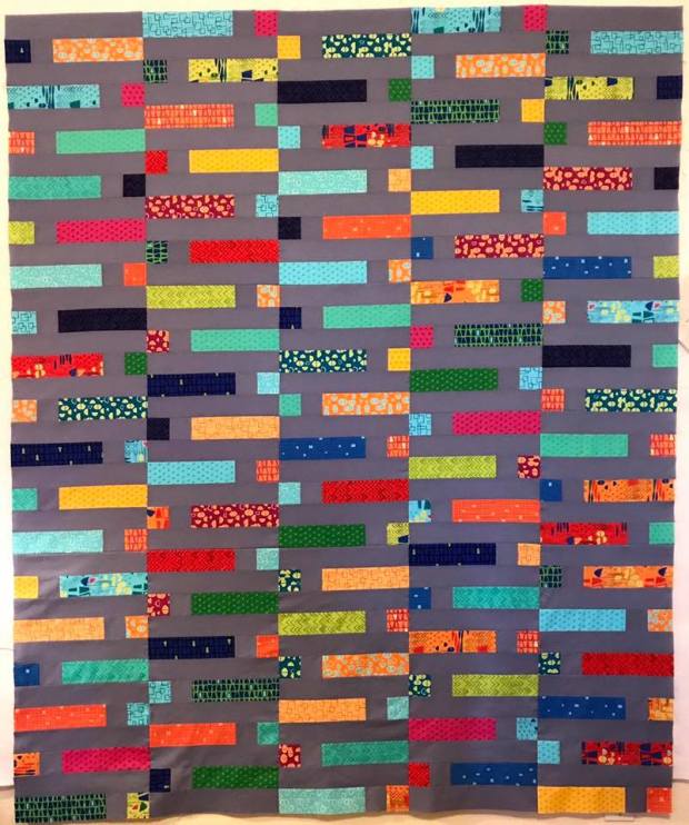 Lucy's Dot n Dash quilt top in Modern Marks