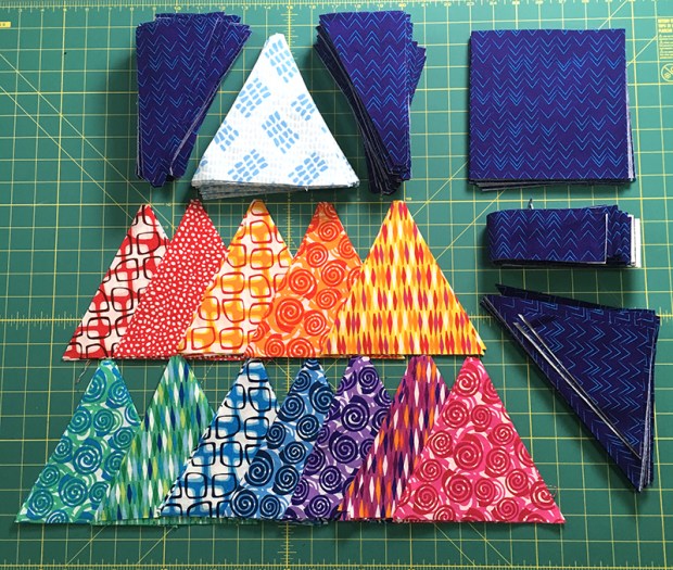 Cut Pieces for Blooming Wallflowers Quilt