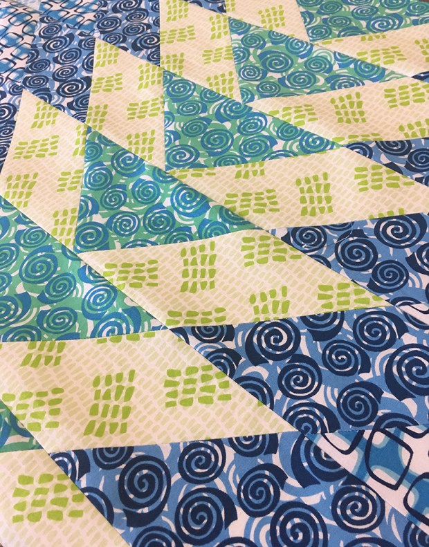 Geese in the Garden quilt featuring Abstract Garden by Christa Watson