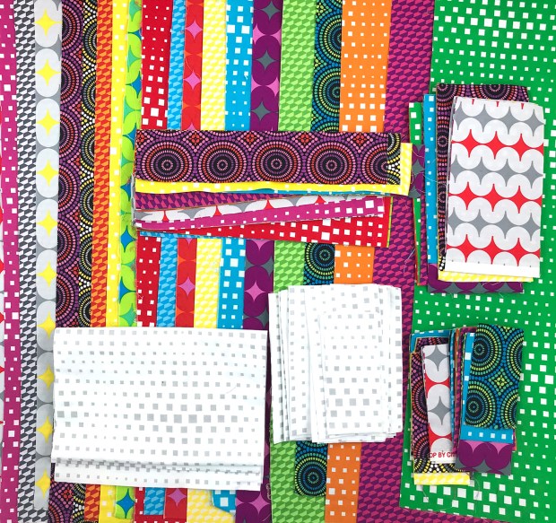 Bling Fabric Cutting in process