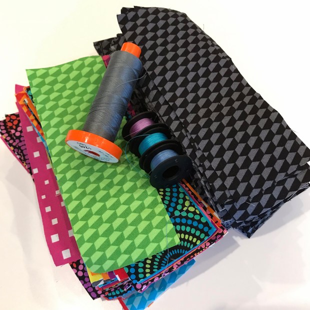Aurifil Thread and Geo Pop fabric