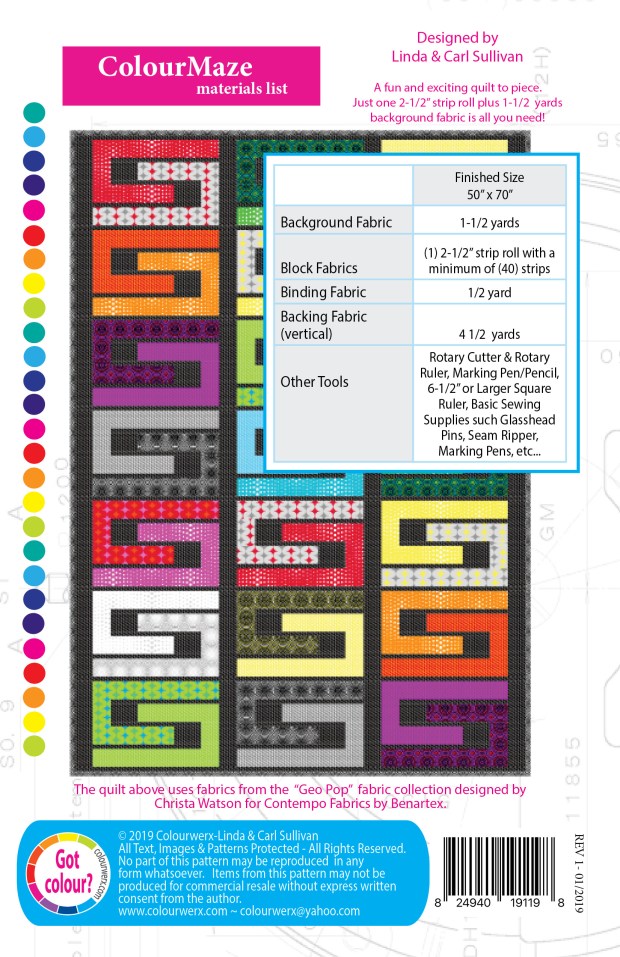 Colour Maze with Geo Pop fabric
