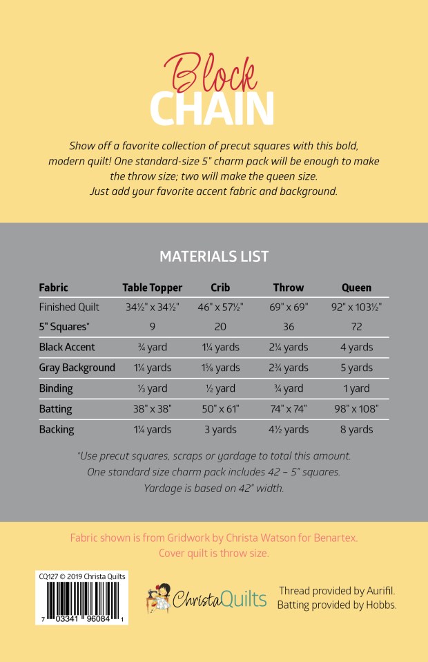 Block Chain Quilt Pattern