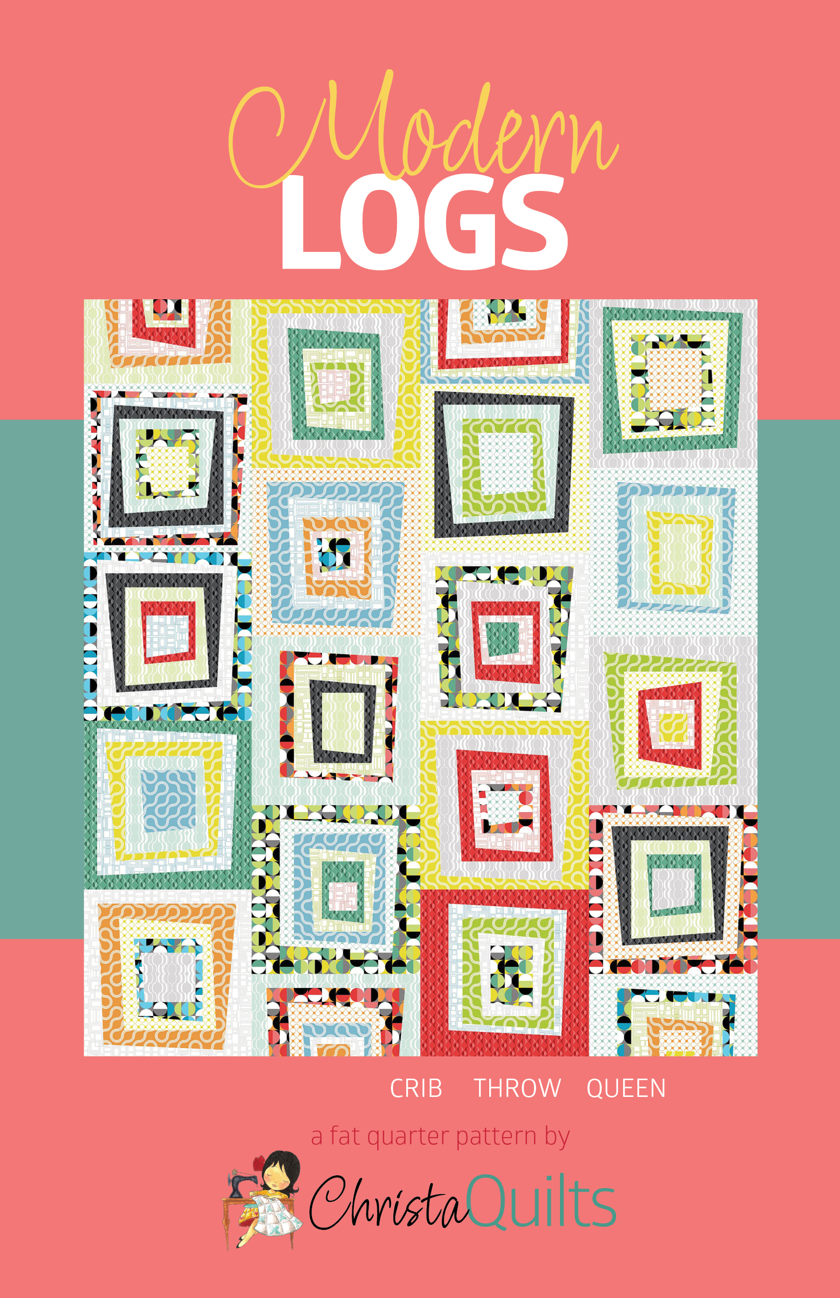 Modern Logs Quilt Pattern by Christa Watson
